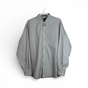 Eddie Bauer Mens Wrinkle Free Relaxed Fit Plaid Button Down Shirt Size L